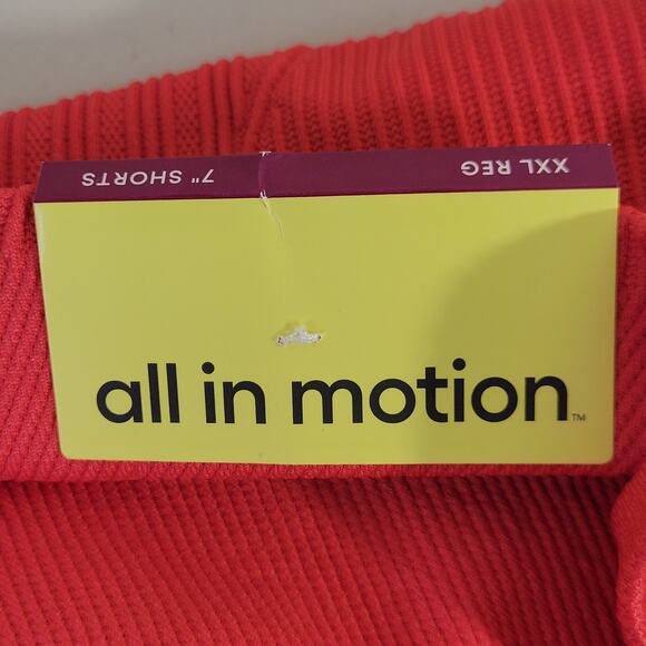 NWT all in motion High Rise 7" Rib Bike‎ Shorts Cherry Red Size XXL - Picture 5 of 12